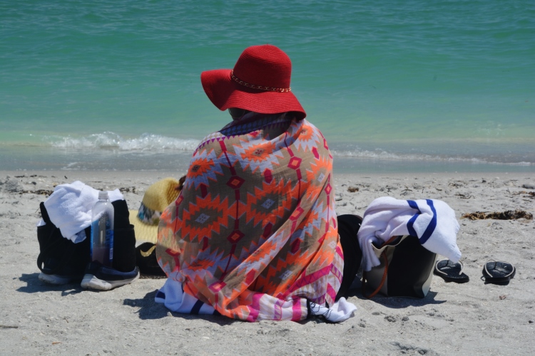 lady on beach
